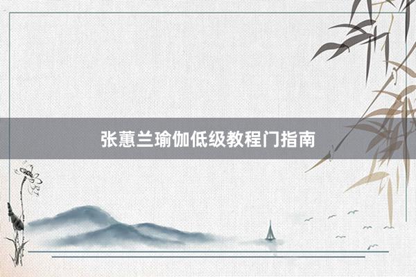 张蕙兰瑜伽低级教程门指南